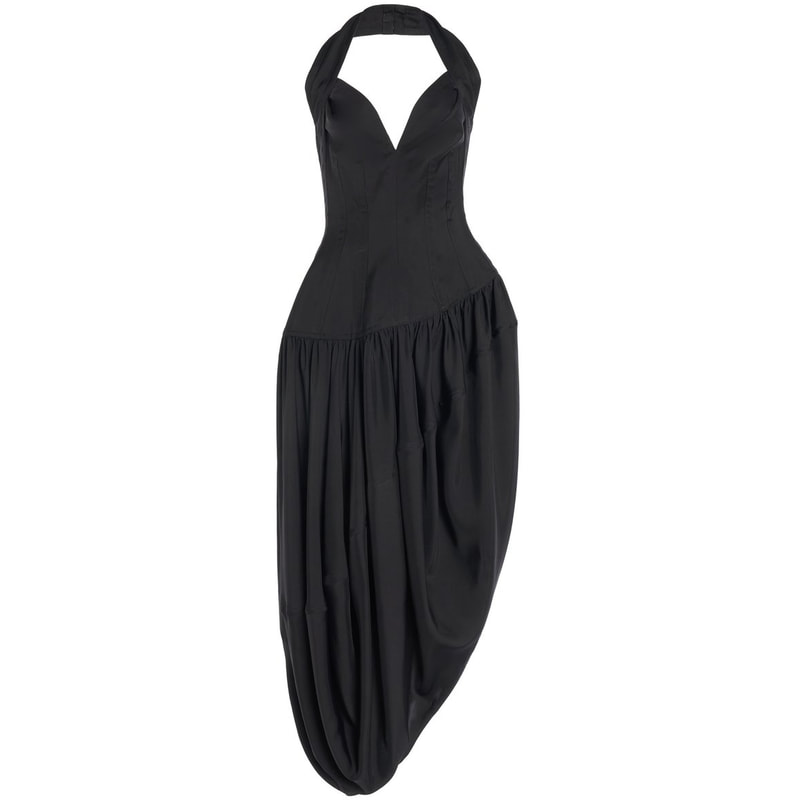 Bottega Veneta Sweetheart Midi Dress In Black