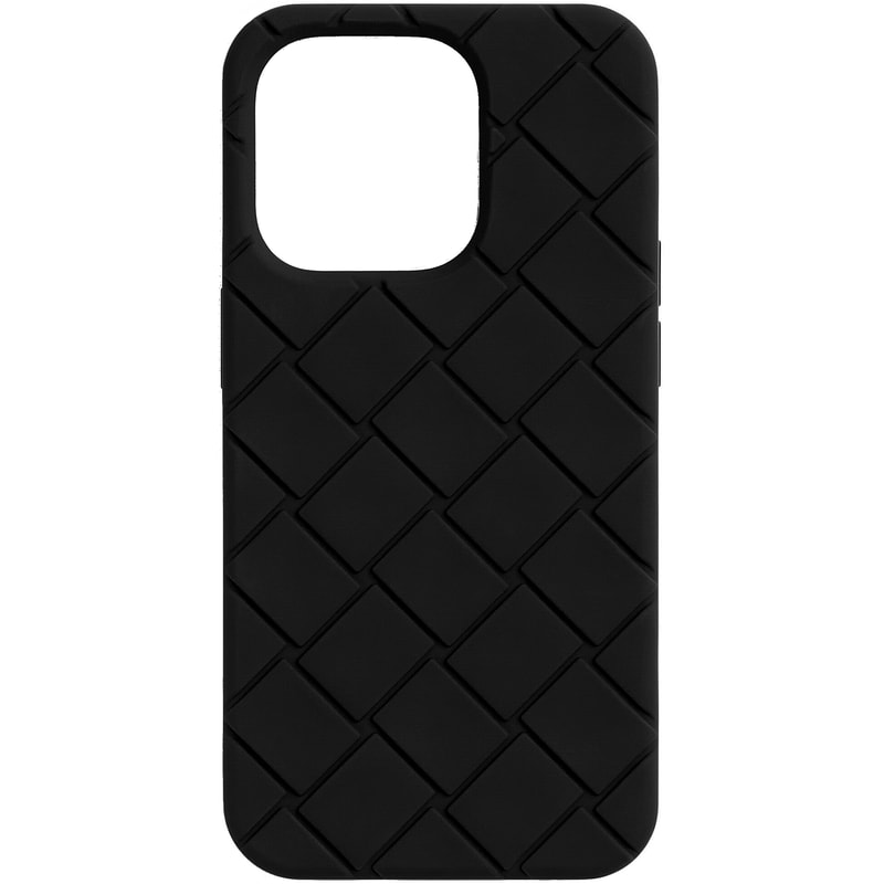 Bottega Veneta Intreccio Rubber Silicone iPhone Case in Black