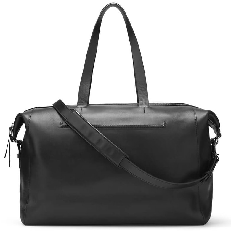 Cuyana Le Sud Black Leather Weekender Bag