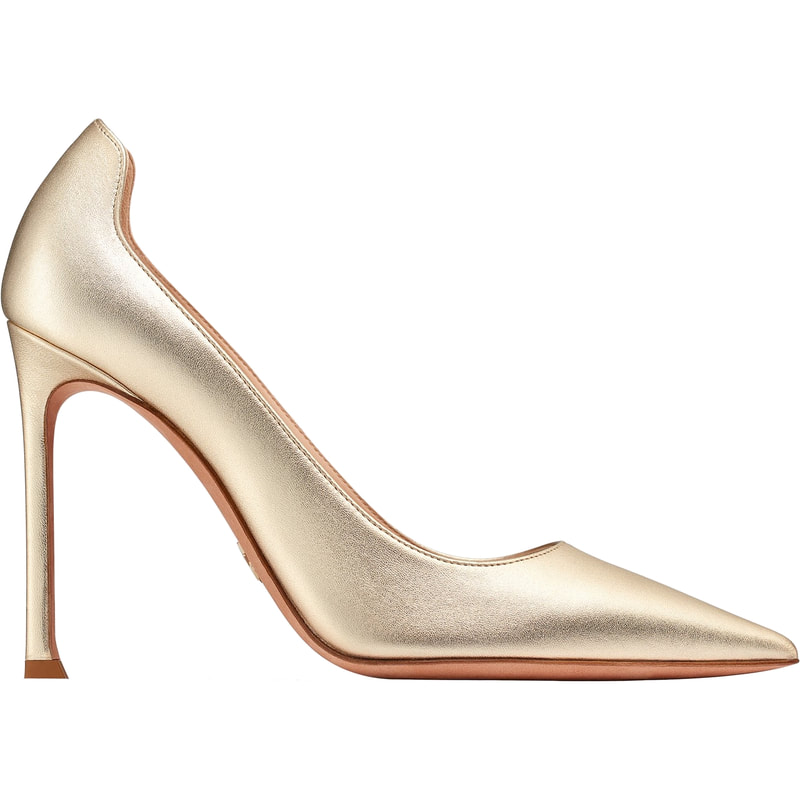 Dior D-Moi gold lamé lambskin high-heeled pumps