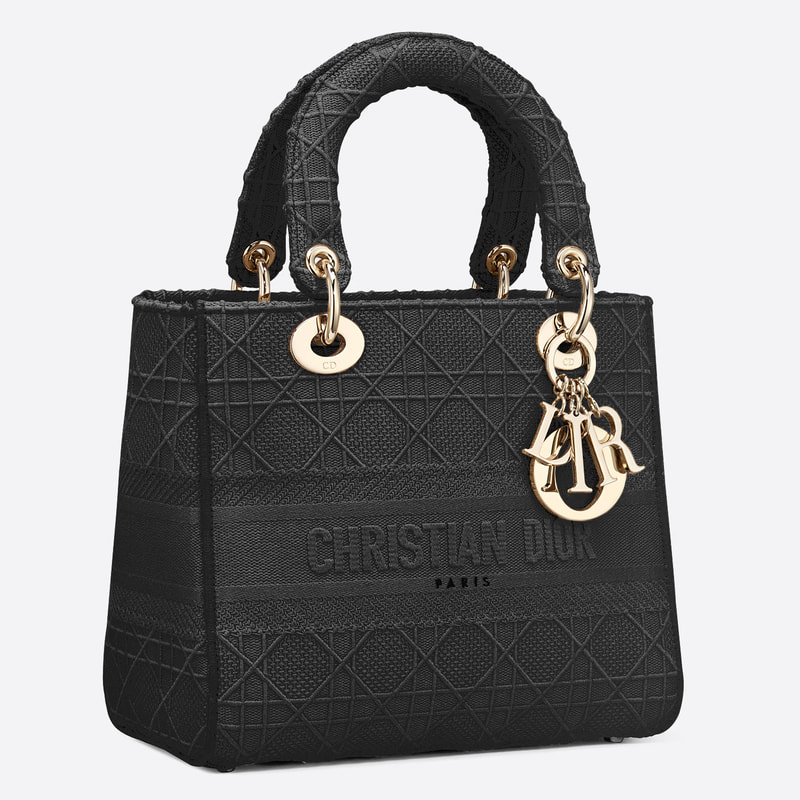Dior Medium ‘Lady D-Lite’ Bag in Black Cannage Embroidery
