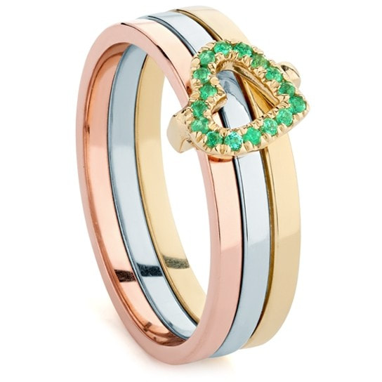 Ecksand A La Folie Emerald Secret Heart Stackable Ring