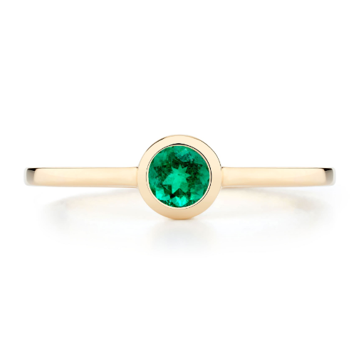 Ecksand Round-cut Emerald Showcase Stackable Ring
