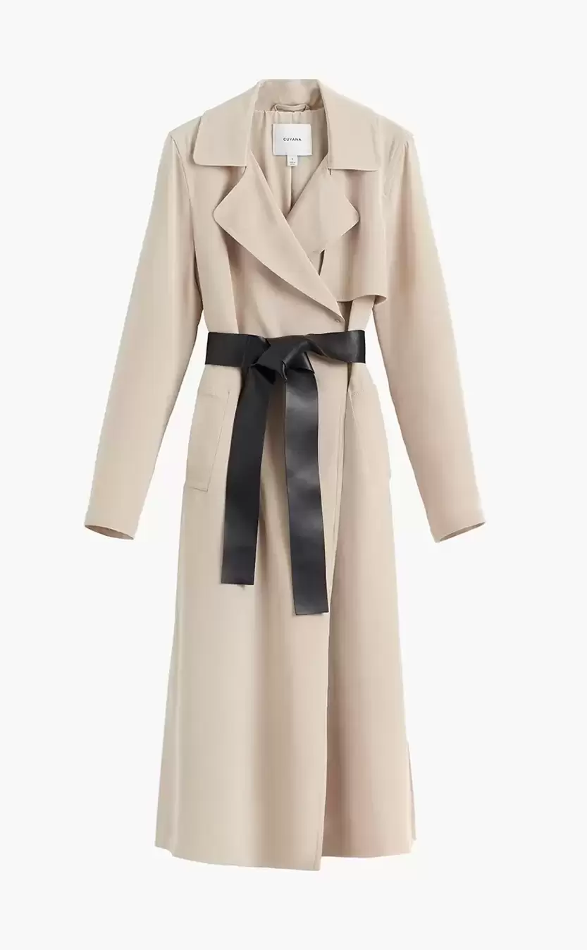 Cuyana Silk Classic Trench in Sand