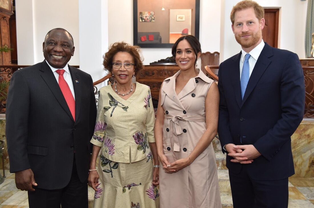 Meghan and Harry meet South Africa's President Cyril Ramaphosa and his wife