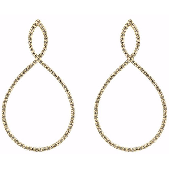 Emily Mortimer Nova Gold White Topaz Earrings