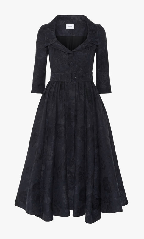 Erdem 'Merril' Black Floral-Jacquard Dress
