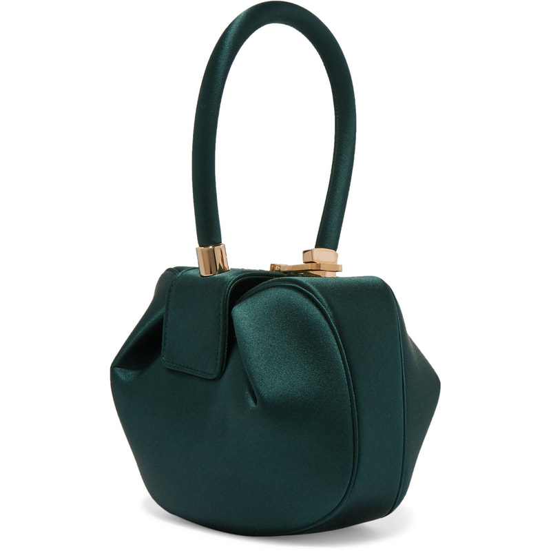 Gabriela Hearst Demi Emerald Green Satin Tote Bag