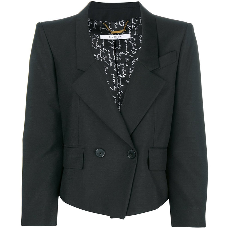 Givenchy Black Cropped Double-Breasted Blazer