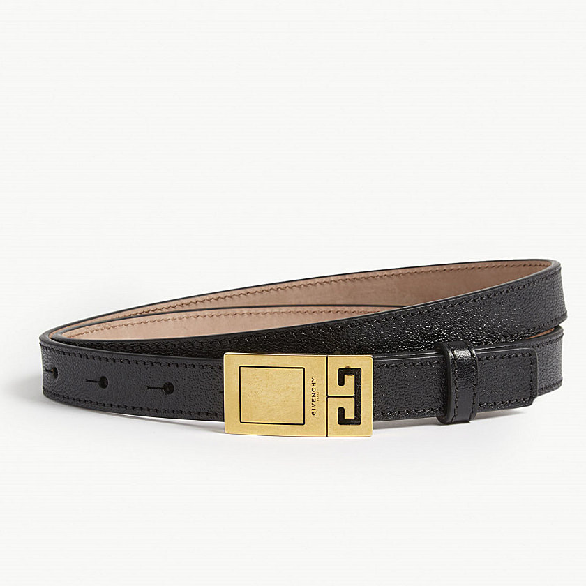Givenchy Black Double G Plaque Buckle Belt​