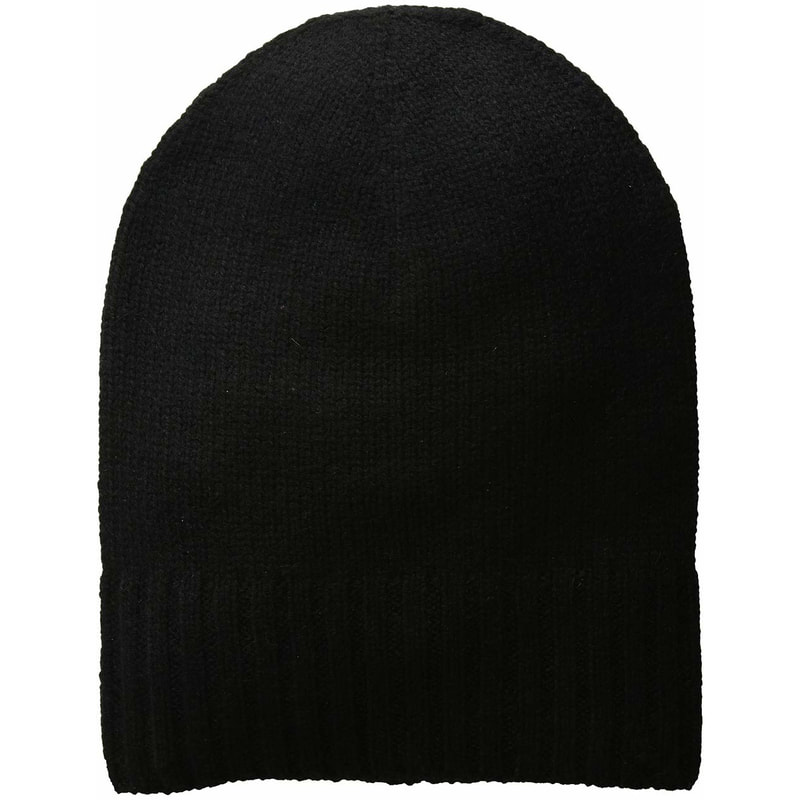 Hat Attack Black Cashmere Slouchy Cuff Hat