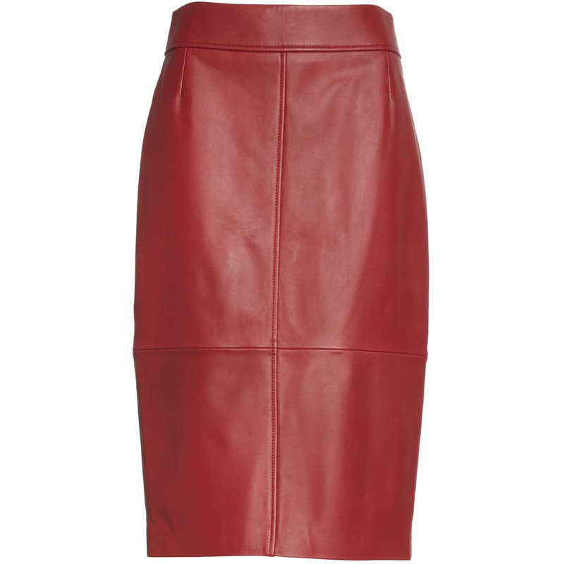 Hugo Boss Selrita Ruby Leather Pencil Skirt