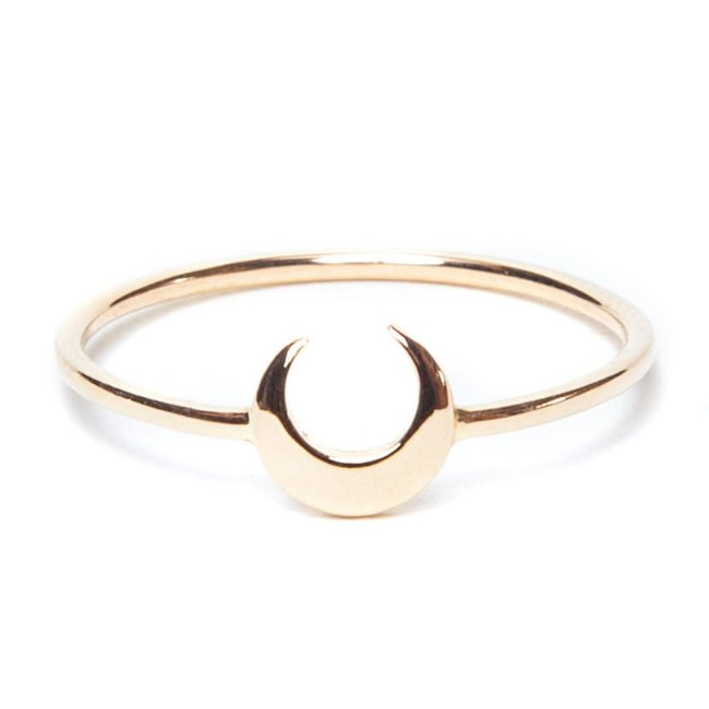 i+i Jewellery Gold crescent moon ring