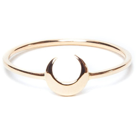 i+i Jewellery Gold Crescent Moon Ring
