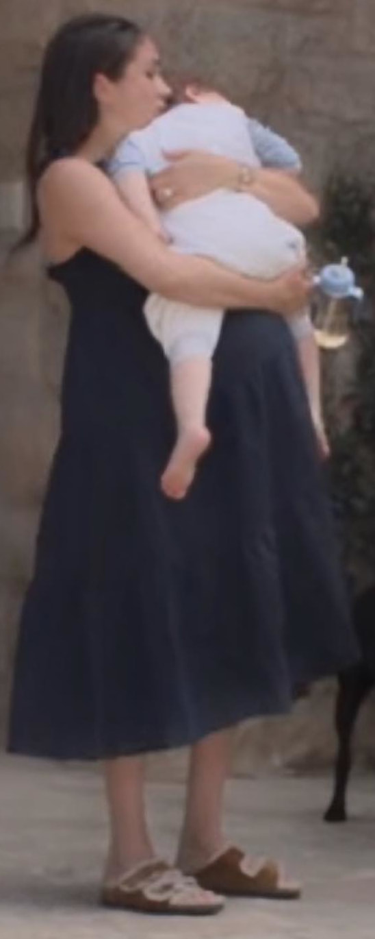 J.Crew Tiered Ruffle Maxi Beach Dress in Navy as seen on Meghan Markle, Duchess of Sussex.