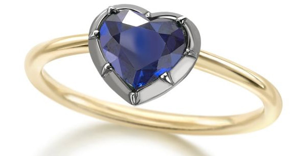 Jessica McCormack Signature Sapphire Heart Button Back Ring