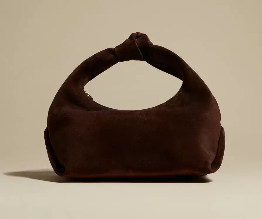 Khaite The Small Beatrice Hobo in Coffee Suede