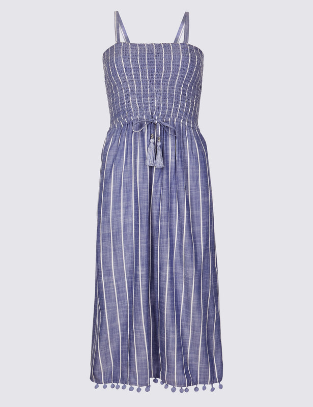 blue Marks & Spencer Striped Swing Beach Dress