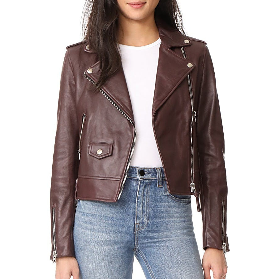 Mackage Baya Bordeaux Leather Jacket