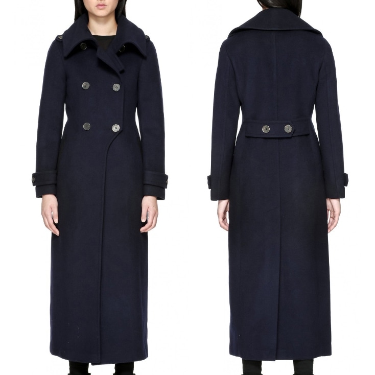 Mackage Elodie Navy Double Buttoned Tailored Wool Coat