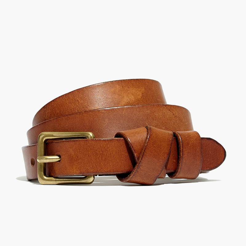 Madewell English Saddle Leather Crisscross Skinny Belt