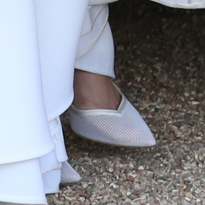 Meghan Markle's Aquazurra wedding reception shoes