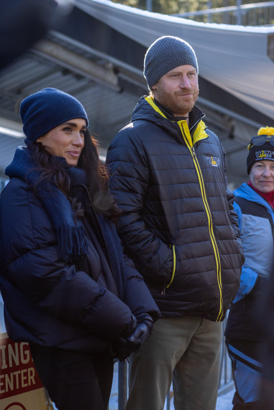 Meghan Markle and Prince Harry visit the Whistler Sliding Centre on 15 February 2024