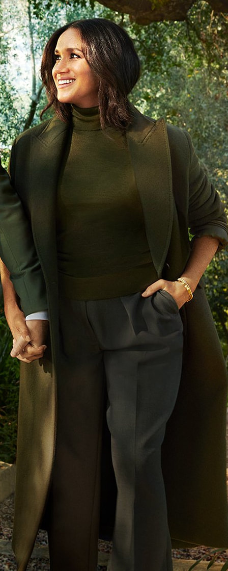 The Row Demme Turtleneck Sweater in Deep Moss as seen on Meghan Markle, The Duchess of SussexPicture