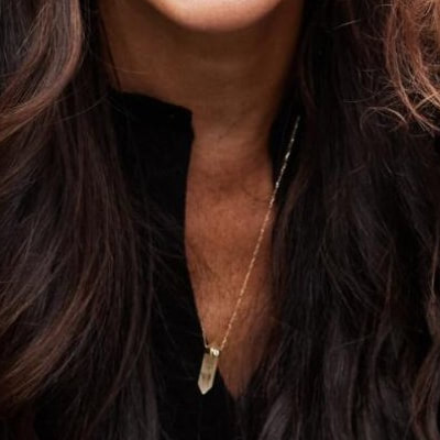 Meghan Markle wears Maya Brenner X Abigail Spencer ‘The Clarity’ Retreat Necklace