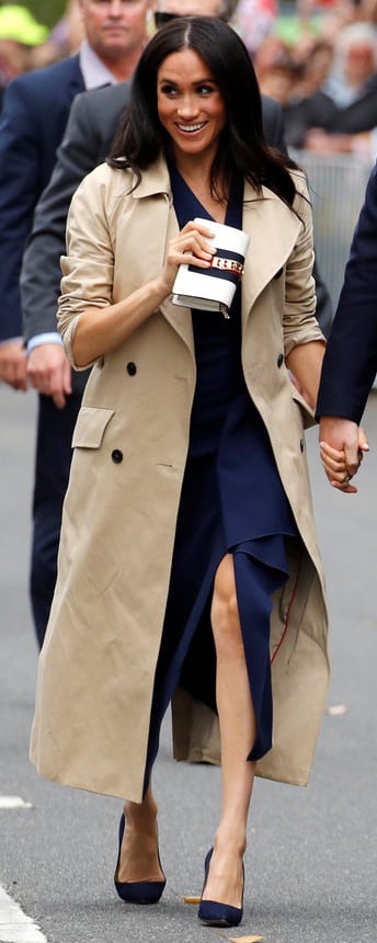 Martin Grant Classic Cotton Straight Cut Trench Coat as seen on Meghan Markle, the Duchess of Sussex in Melbourne Day 3 Royal Visit Australia