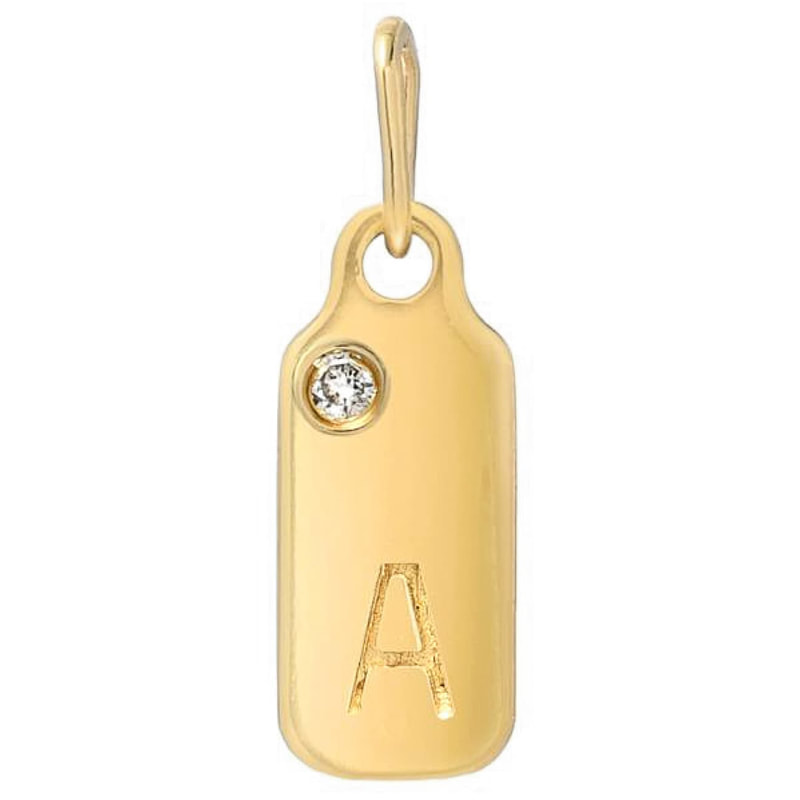 mini gold dog tag necklace