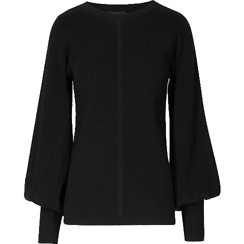 Marks Spencer AUTOGRAPH Wool Round Neck Bell Sleeve Jumper - Markle's Tops - Meghan's