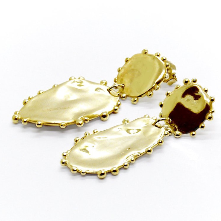 Natalie Marie Gold Dotted Mana Studs Earrings