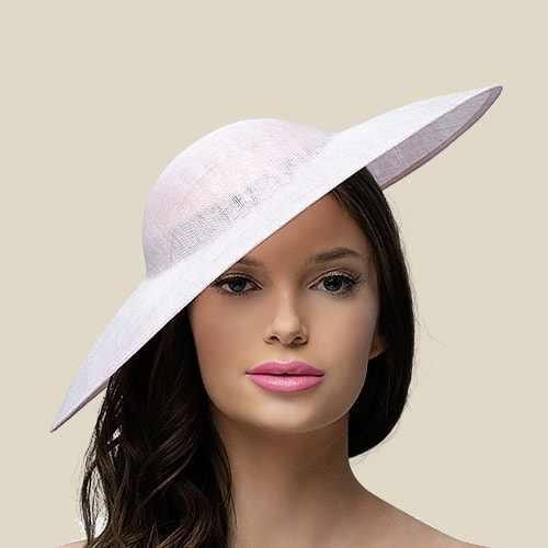 Philip Treacy Dusty Pink Straw Disc Hat as seen on Meghan Markle Duchess of Sussex