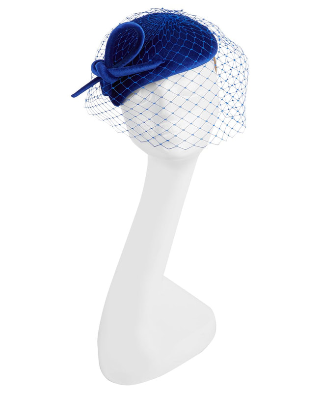 Philip Treacy AW19 beret hat with knot detail and netting
