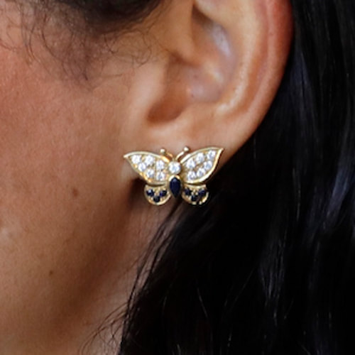 Princess Diana's Butterfly Diamond Stud Earrings