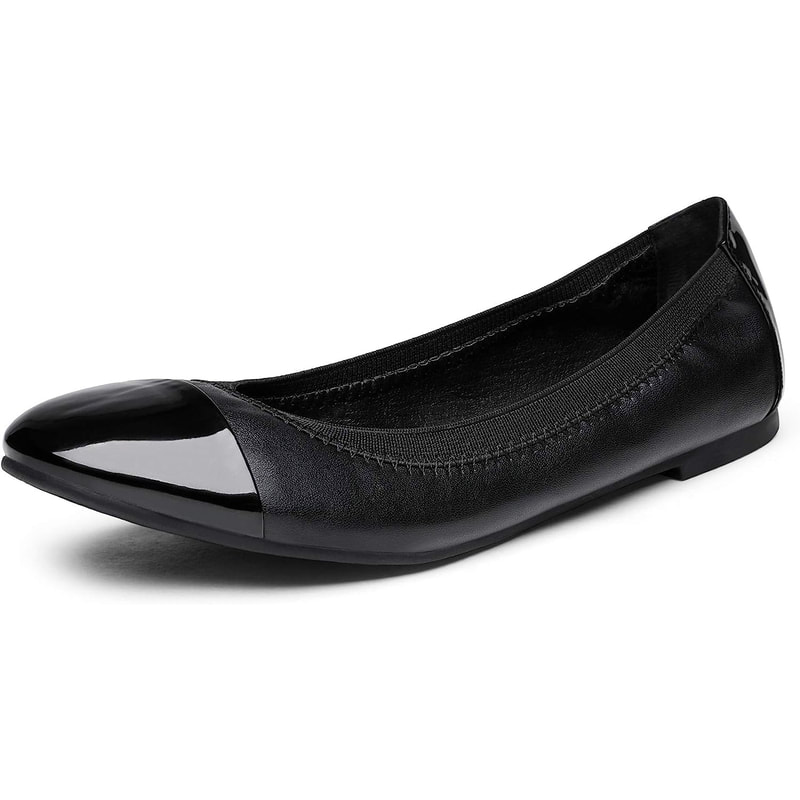 Chanel Black Leather Cap-Toe Ballerina Flats - Meghan Markle's Shoes -  Meghan's Fashion