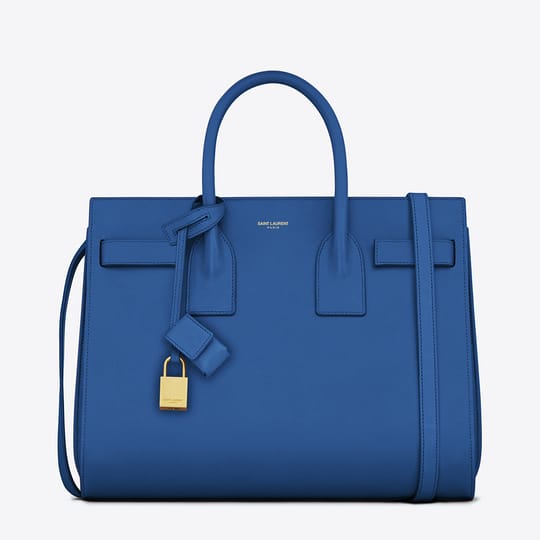 Saint Laurent Sac de Jour Bag in Royal Blue Leather