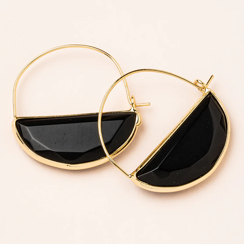 Scout Curated Wears Stone Prism Earrings in Black Spinel/Gold