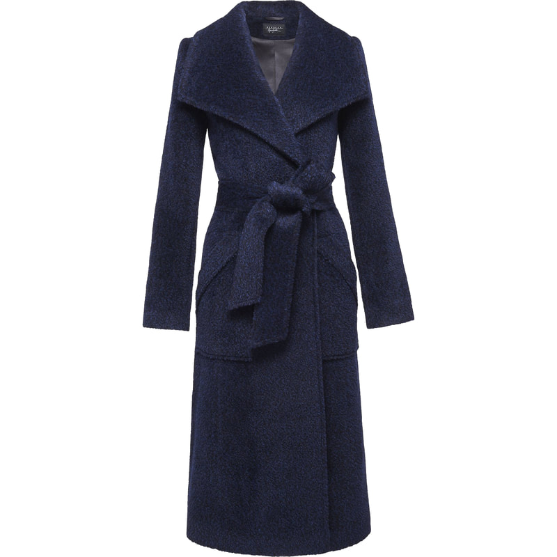 Sentaler Midnight Blue Boucle Alpaca Wrap Coat