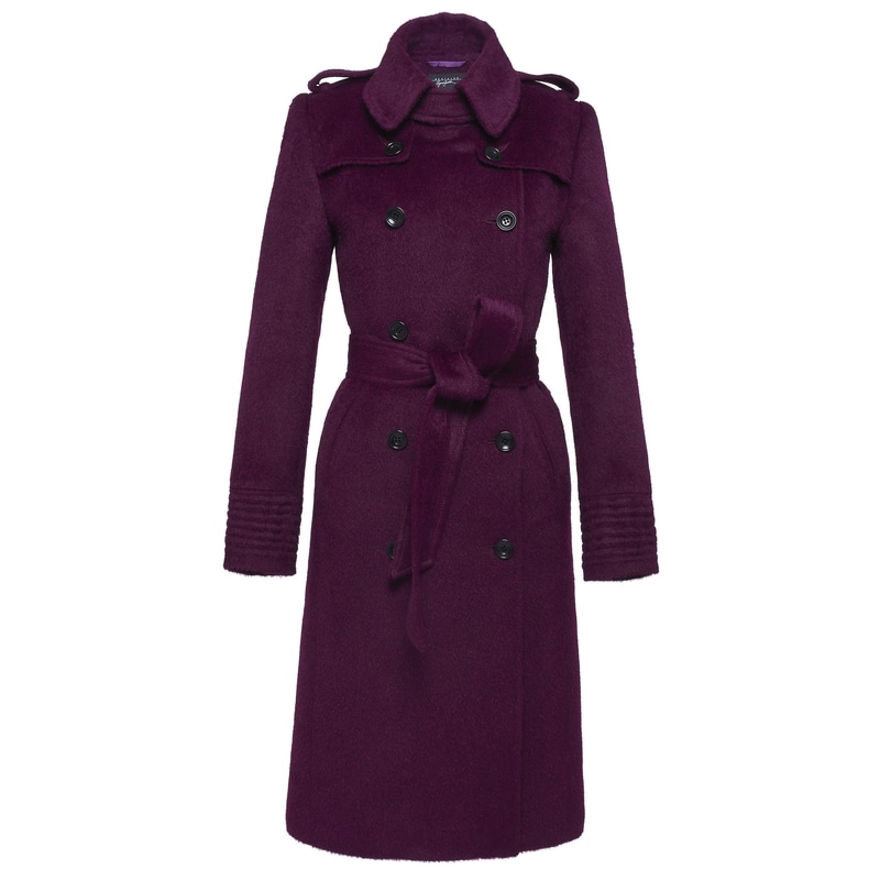 Sentaler Mulberry Double Breasted Trench Coat