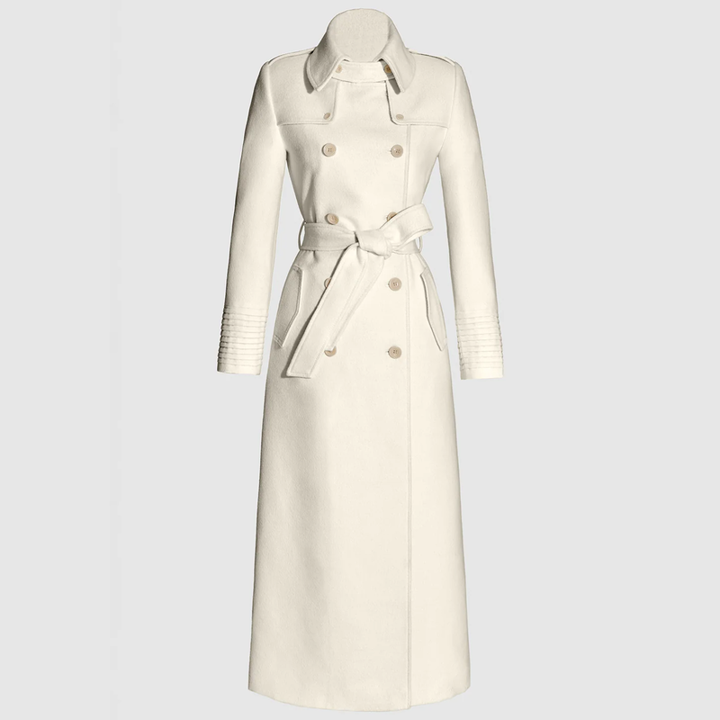 Sentaler The New Maxi Trench Coat in Ivory