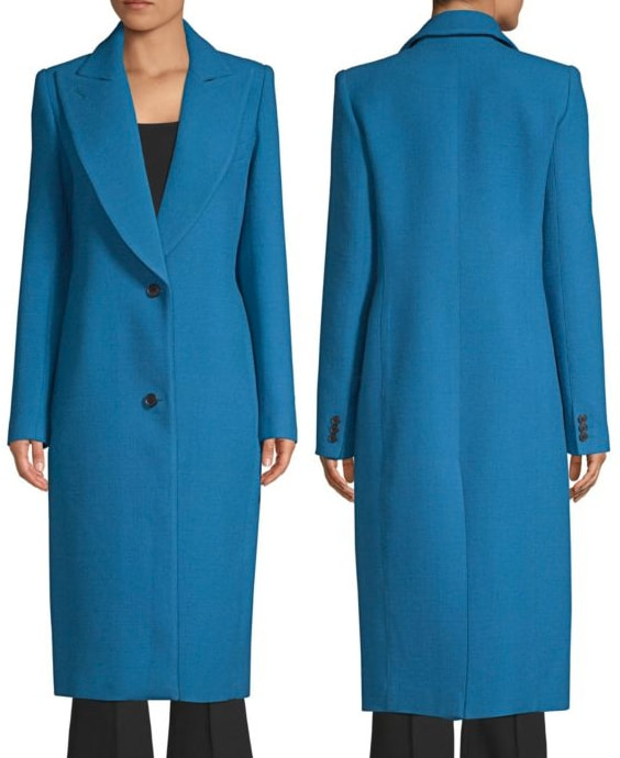 SMYTHE Peaked Lapel Coat in Zephyr Blue