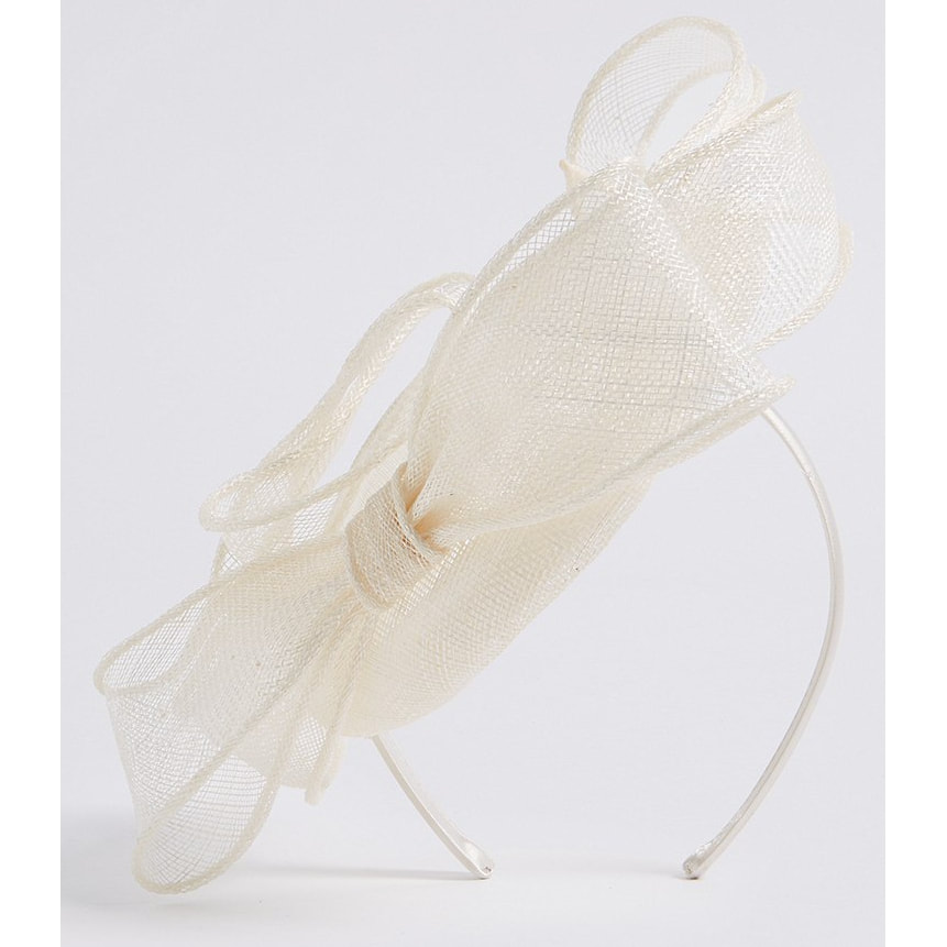 Marks & Spencer M&S COLLECTION Cream Pillbox Bow Fascinator