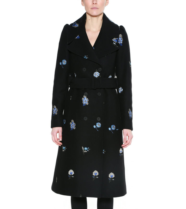 Stella McCartney navy floral embroidered coat from A/W 2018 collection
