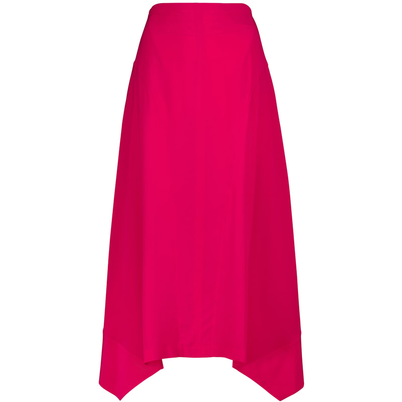 Stella McCartney Naya Silk Midi Skirt in Hot Pink