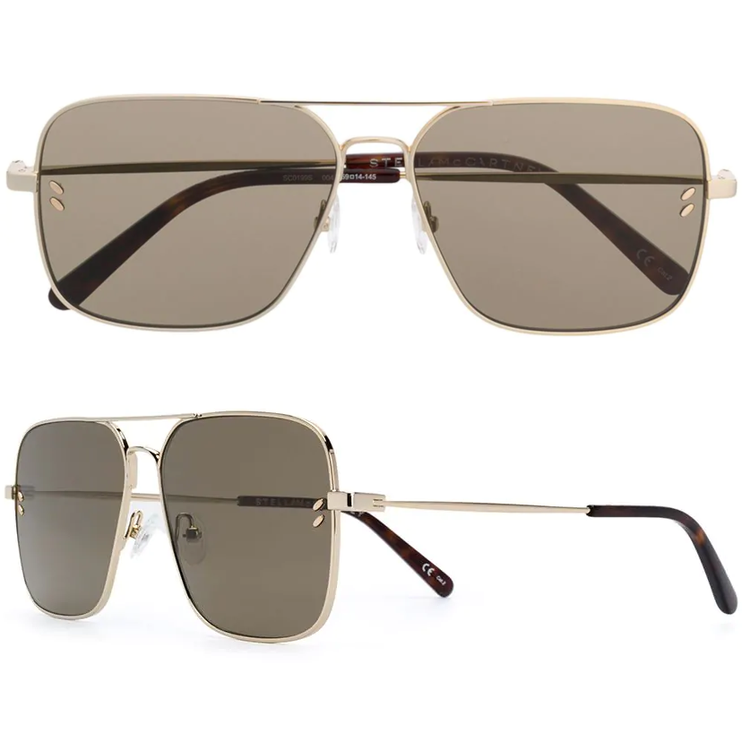 Stella McCartney Gold-Tone Aviator-Style Sunglasses SC0199S 004
