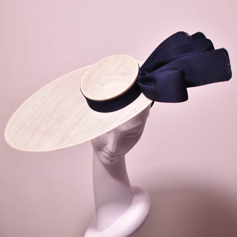 Stephen Jones 'Granville' Sinamay Boater Hat With Grosgrain Ribbon