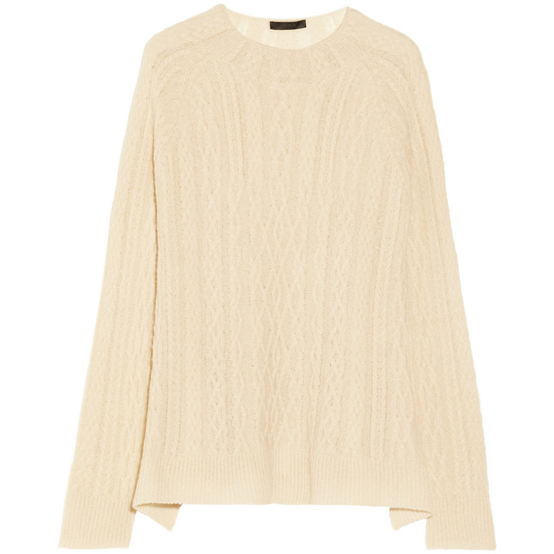 The Row Bea Cream Cable-Knit Swing Sweater