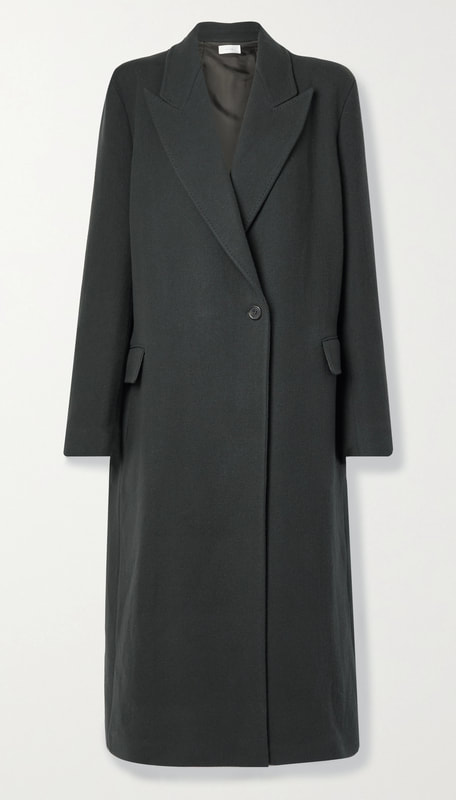 The Row 'Lance' cashmere & wool blend coat in dark green